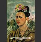 Self Portrait with Thorn Necklace by Frida Kahlo